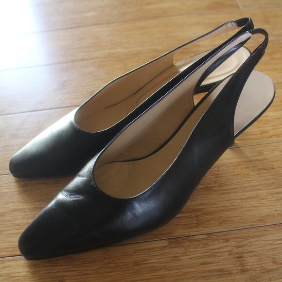 Paco Gil Black Sling Mule Heels Size 10 - Picture 1 of 5